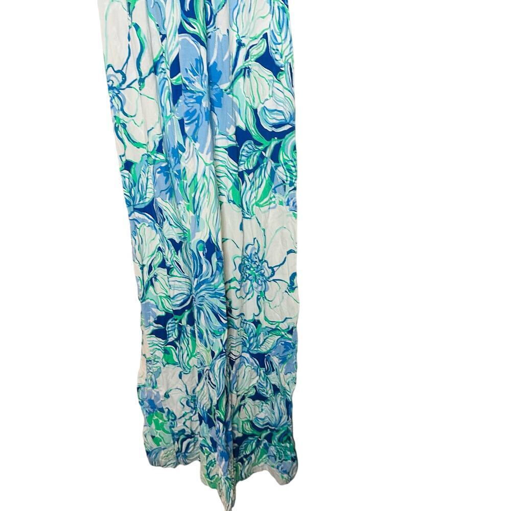 LILY PULITZER Women's Parigi Blue Teal Party Theme Tropical Maxi Dress Size XS - Picture 10 of 12